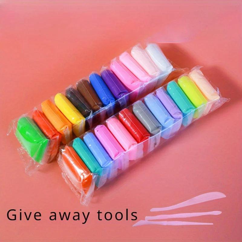 12/24/36pcs Magic Air Dry Clay Set - Non-Toxic Modeling Fun for Kids & Gifts -includes Vibrant Colors and Deluxe Tool Kit