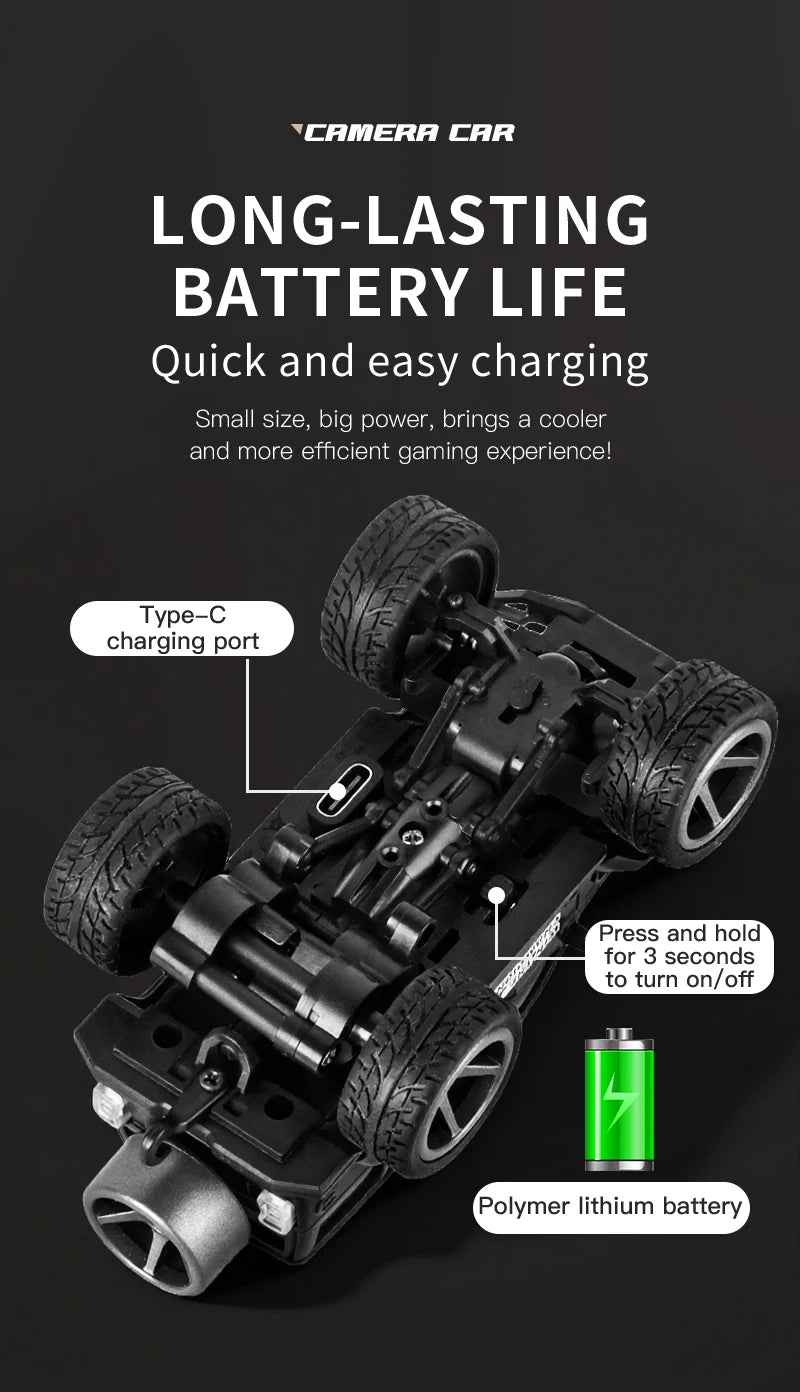 KF32 1:64 RC Mini Climbing Alloy Video Car With LED Light  and HD Camera Radio Remote Control Vehicle Toy for Kids Best Gift