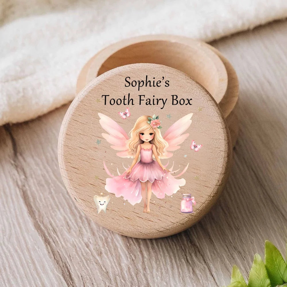 Personalised Tooth Fairy Box Trinket Lost Tooth Keepsake Box New Baby Christening Gift Wooden Engraved Trinket Boxes