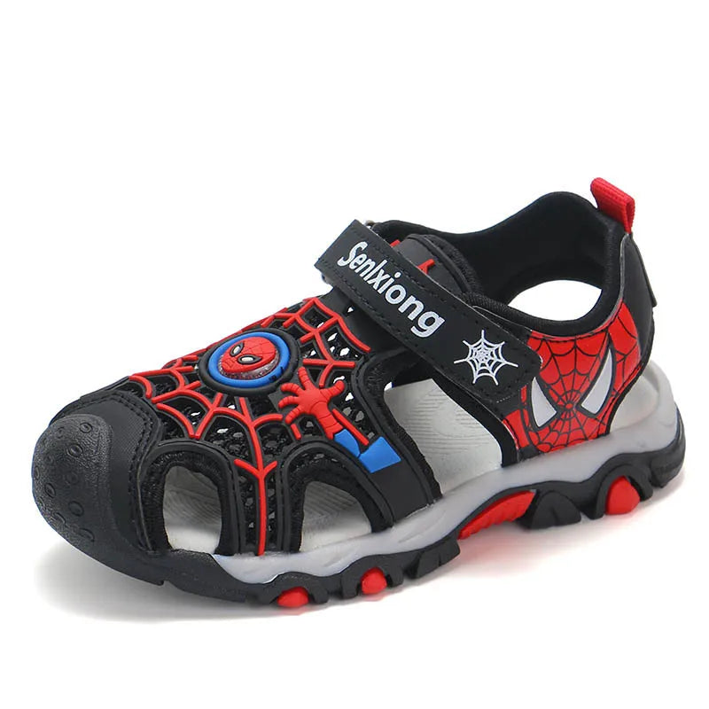 Disney Summer Cartoon Kids Sandal Toddler Boys Spiderman Sandals Orthopedic Sport Pu Leather Baby Boys Blue Red Beach Sandals
