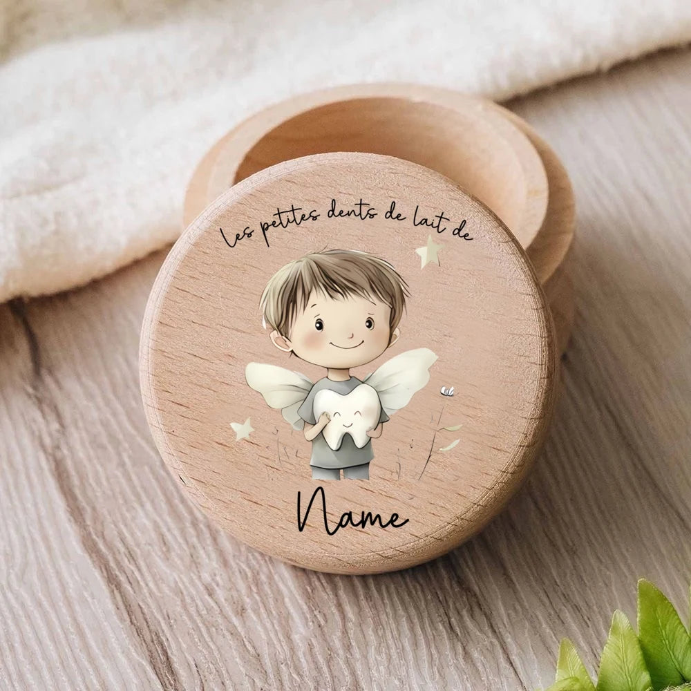 Personalized Baby Tooth Box Keepsake Tooth Wooden Collection Box Wooden Collectible Boxes Birthday Gift Baby Shower Gift