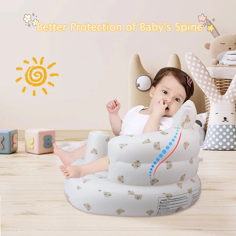 Inflatable Baby Sofa for Babies 3 Months & Up,Children Inflatable Sofa,Baby Seats for Infants, Blow Up with Built in Air Pump