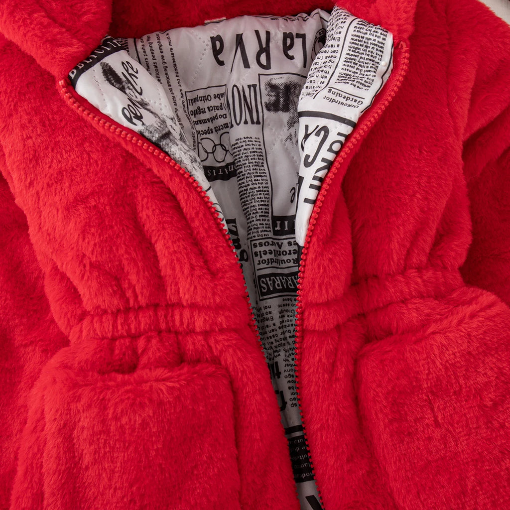 Winter New Thick And Warm Baby Girl Coat, Simple Solid Color Children'S Clothing Suitable For Babies With A Height Of 90-140cm