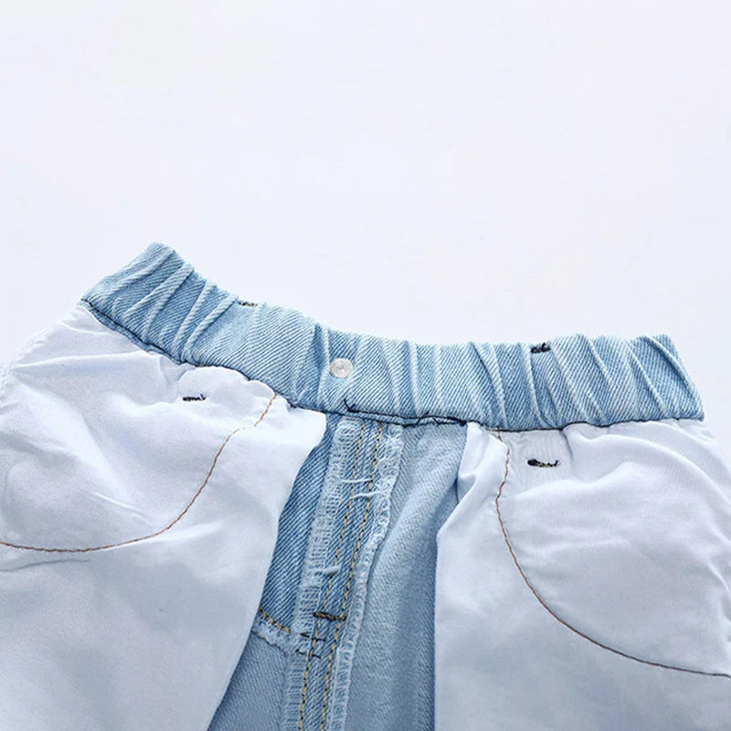 Summer Baby Boys Denim Shorts Fashion Hole Children Jeans South Korea Style Kids Casual Cowboy Shorts Child Beach Pants 2-7Years