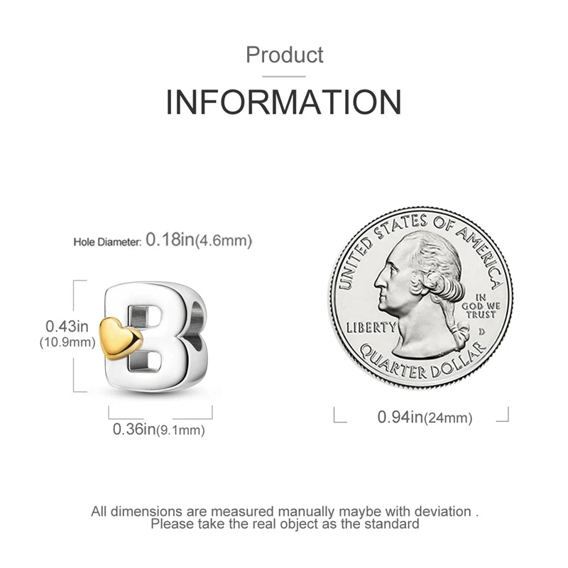 925 Sterling Silver DIY Alphabet Charms Beads LOVE Heart Letter Fit Original Bracelet Bangle Necklace Jewelry Marking Gift