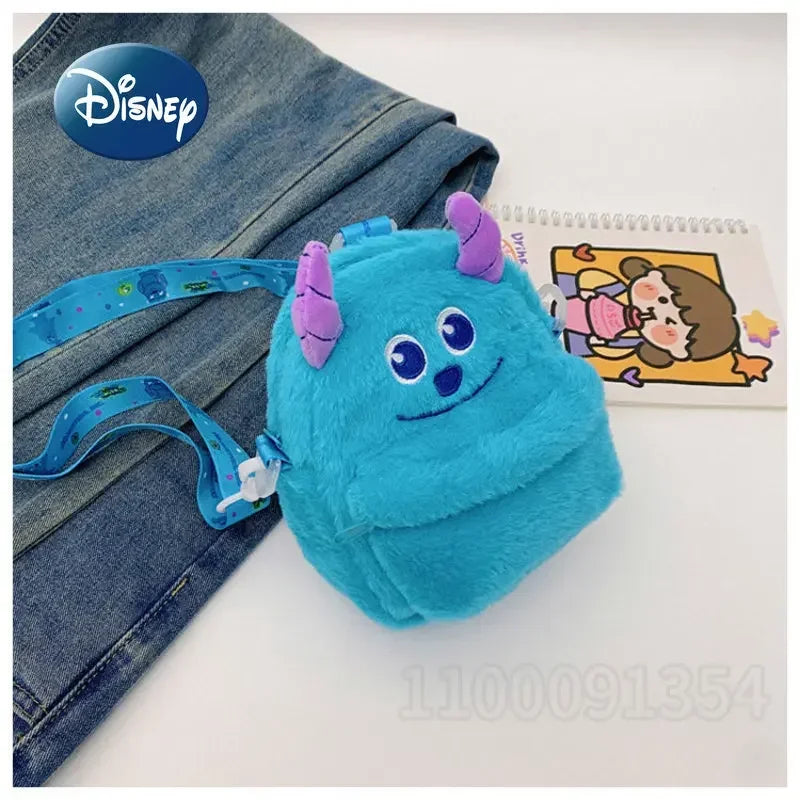 Disney Strawberry Bear 2025 New Girl Plush Backpack Cartoon Children Plush Messenger Bag Fashion Trend Girls Coin Purse