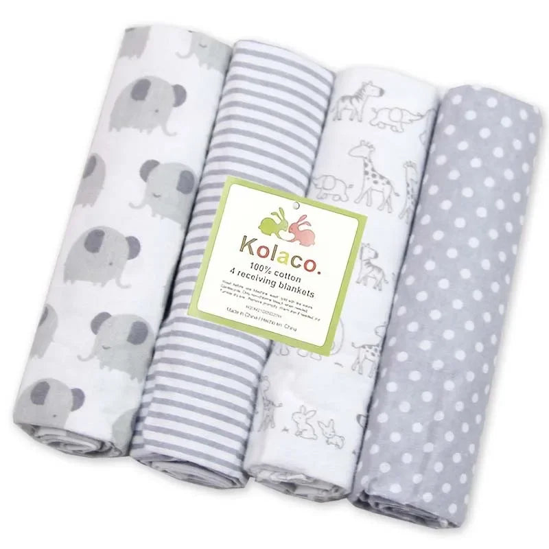 100% Cotton 4pcs/pack Receiving Baby Blanket Newborn 76x76cm Baby Bedsheet Supersoft Blanket Swaddle