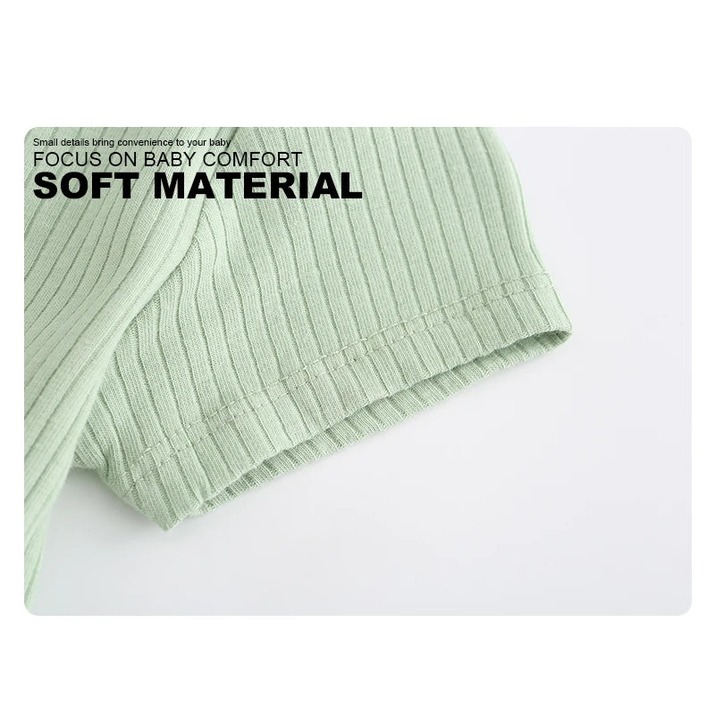 Kiddiezoom unisex summer three piece fashionable cartoon boy and girl jumpsuit 100% pure cotton comfortable newborn set