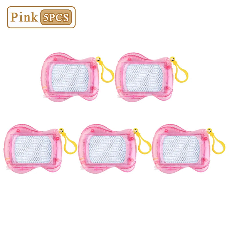1-10PCS Mini Magnetic Drawing Board Keychain  Doodle Pad with Stylus Portable Toy Erasable Writing Board Educational Kids Gift