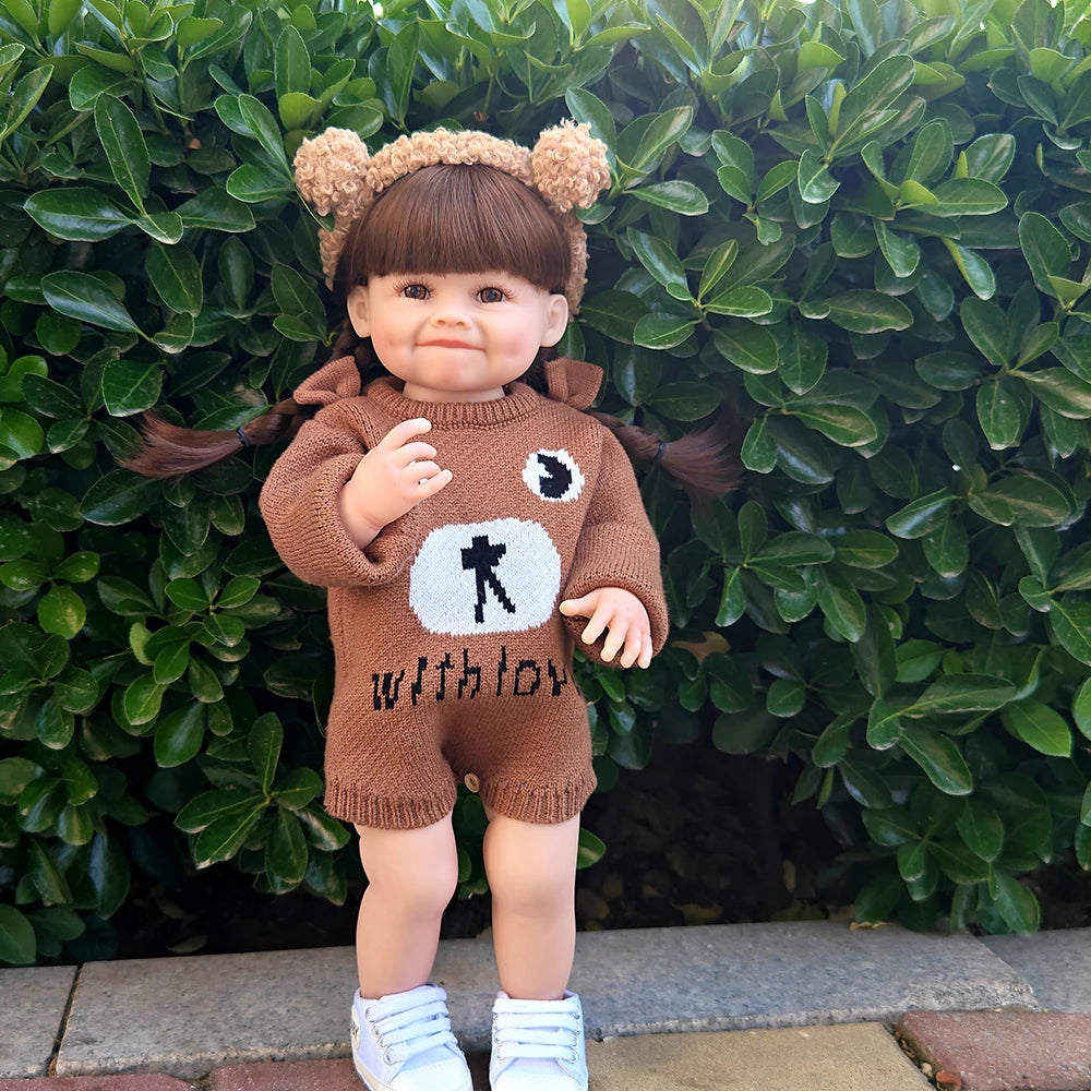 55CM Reborn Toddler Doll with Full Body Soft Silicone Vinyl 22Inch Lifelike Soft Touch High Quality Doll Birthday Gifts