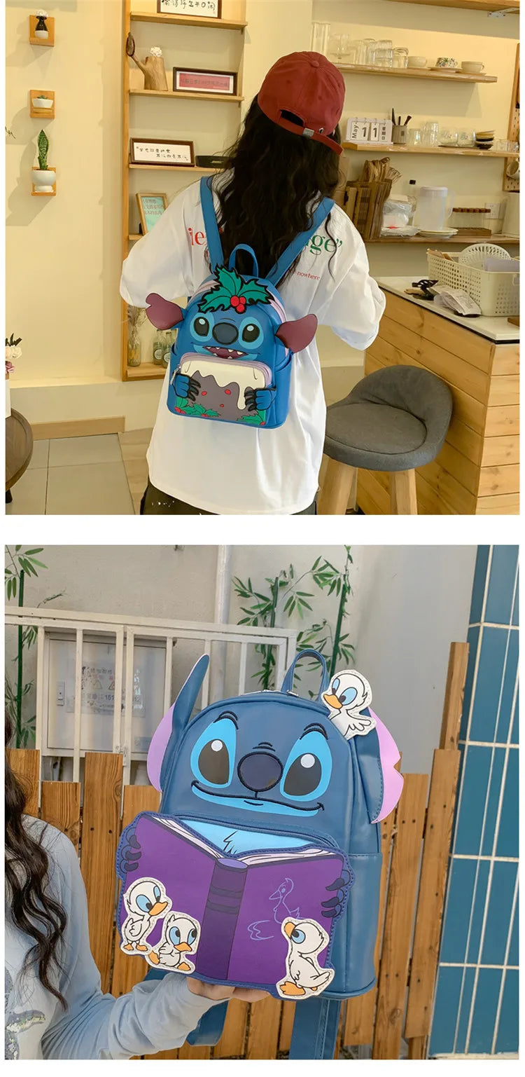 Disney Stitch New Mini Children's Backpack Cartoon Cute Children's Schoolbag Fashionable Casual Children's Backpack High Quality