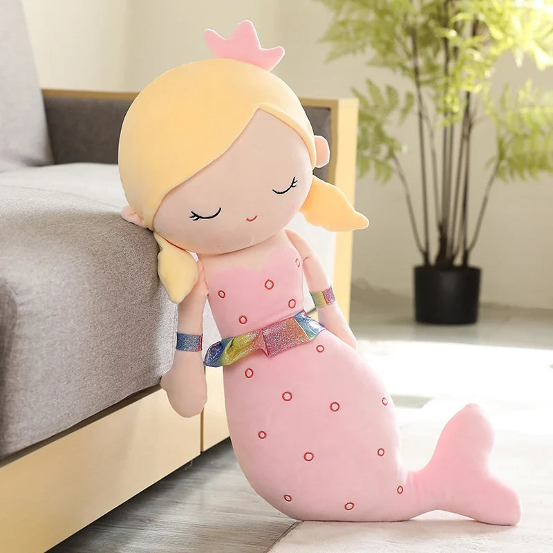 High Quality Cartoon Kawaii Mermaid Plush Toys Soft Animal Plush Pillow Stuffed Toy Princess Dolls Children  Girls Birthday Gift