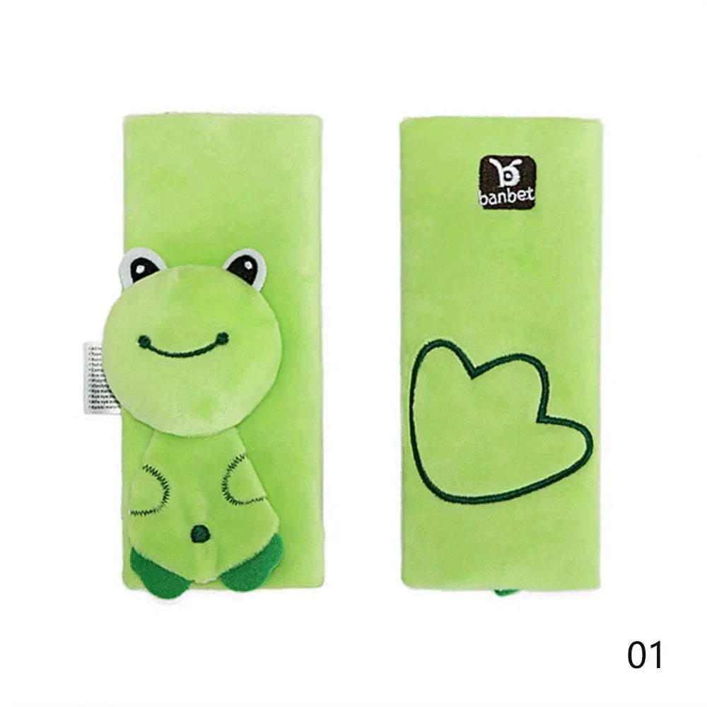 Baby Car Seat Strap Cover Plush Animal Seatbelt Cover Shoulder Pads for Baby Car Seat Belt Pads for Car Seats/Pushchair/Stroller