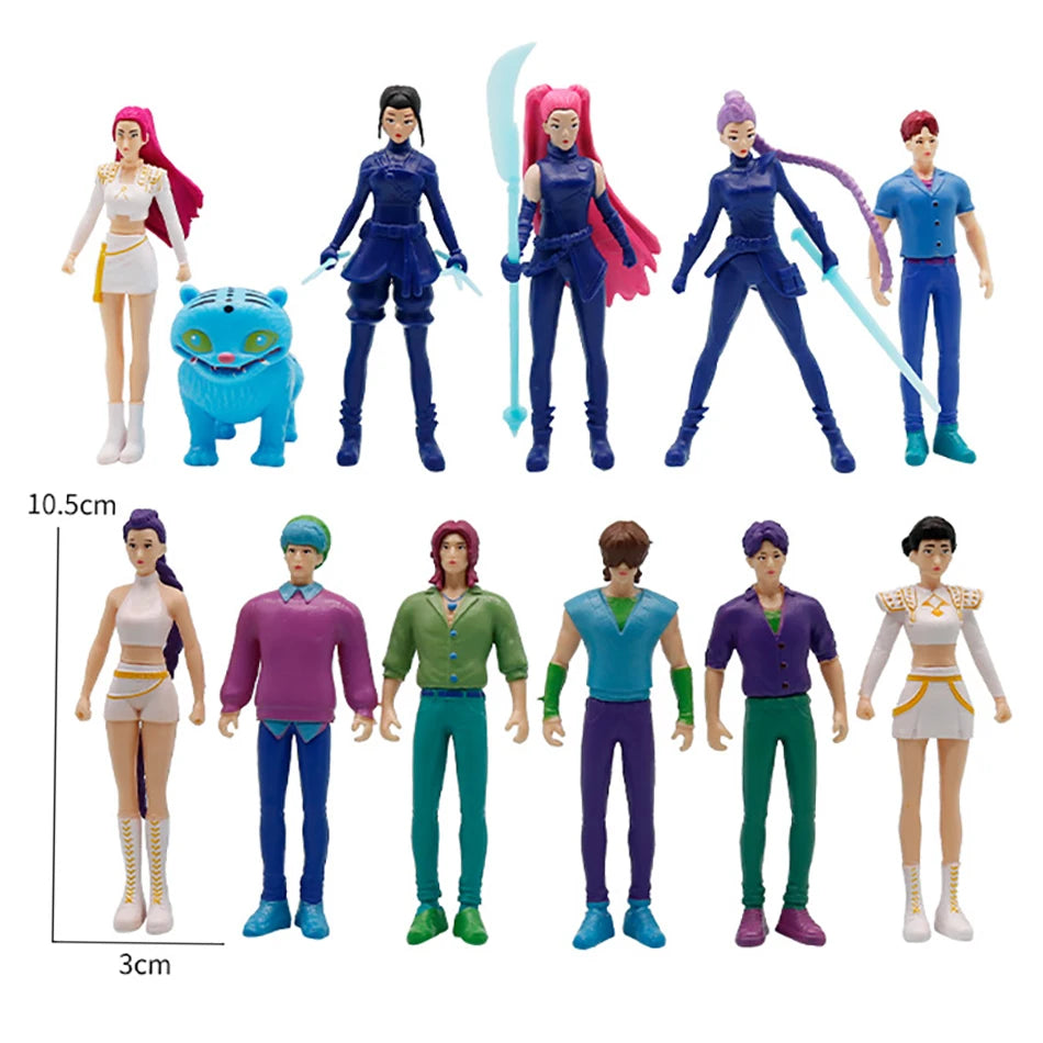 5-18pcs/Set Kpop Demon Hunters Action Figure Toy Derpys Tiger Rumi Mira Zoey Sussy Figurine Doll For Fans Gift Birthday Gifts