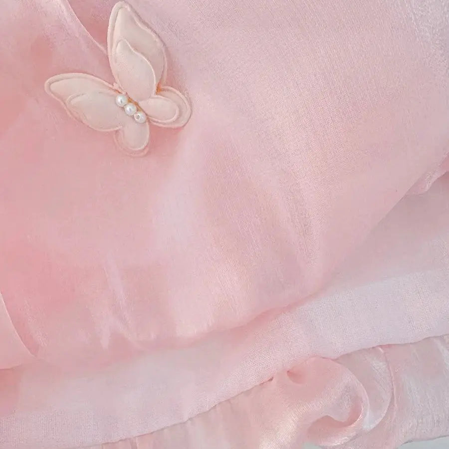 Sweet Bow Baby Girl Princess Dress, Spring And Autumn New Fake Two-Piece Long Sleeved Children'S Clothing For Babies Aged 0-3