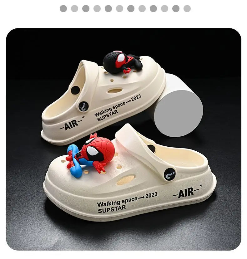 Disney Spider Man Children's Cave Shoes Boys' Anti Slip Soft Sole Kid's Beach Sandals For Home And Outdoor Shoes Size 24-45