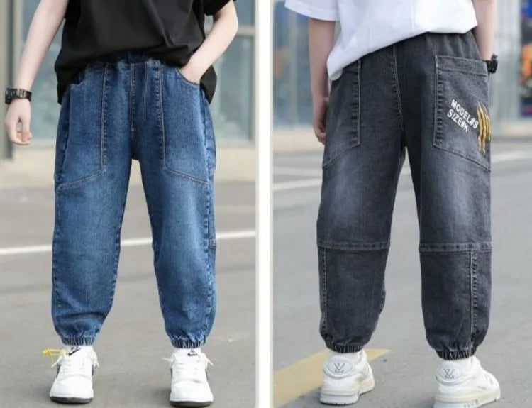 Loose Fit Toddler Boys' Jeans - Spring Autumn Kids Pants for Boys, Trendy Oversized Denim Pants for Boys 2025