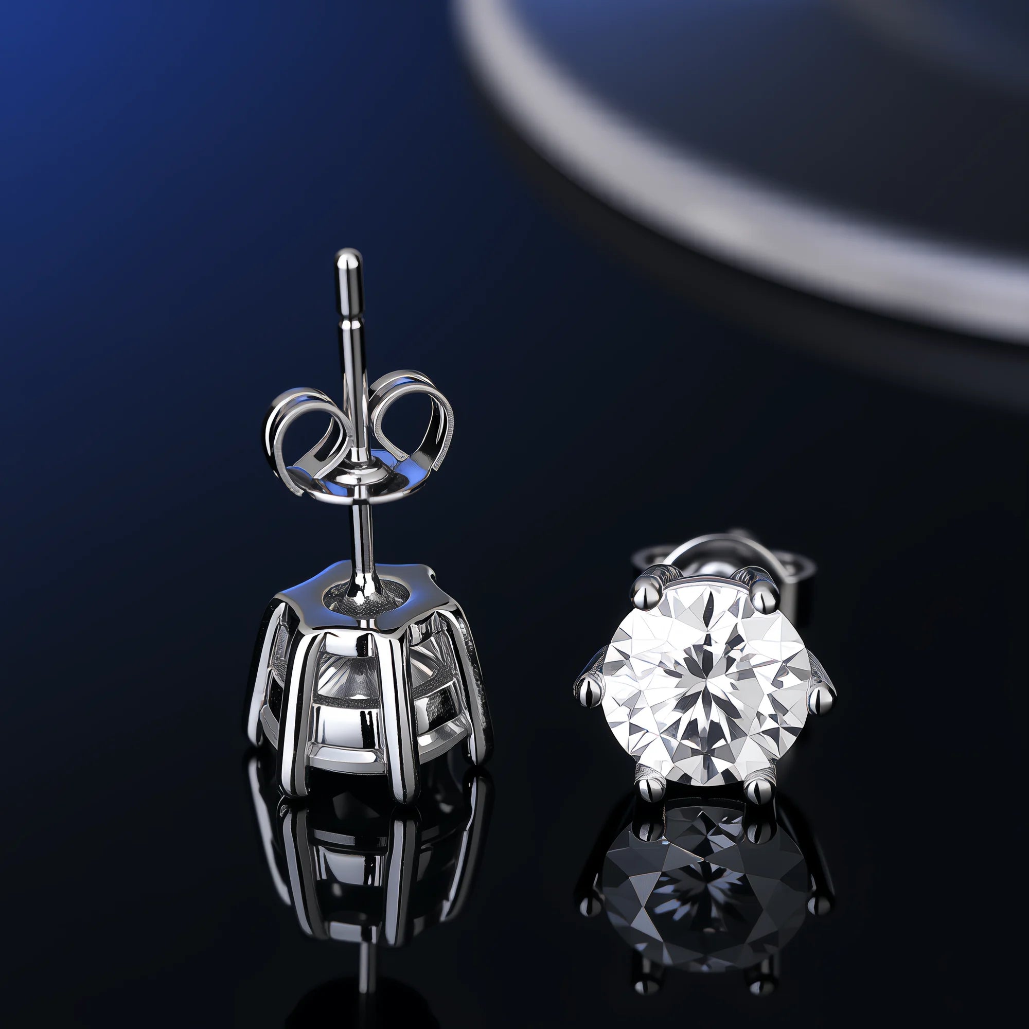 100% Real Sterling Silver S925 Moissanite Earrings Stud  With 2 Certificate D VVS1 Pass Diamond Test Pen For Women Men Jewelry