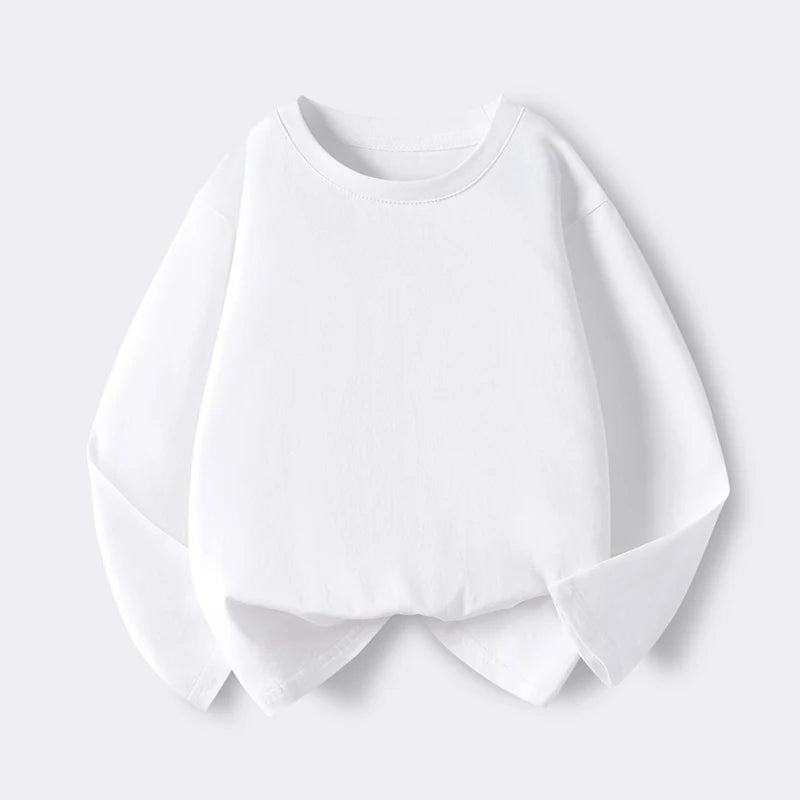 New children's long-sleeved T-shirt for boys, suitable for spring and autumn. Pure cotton upper garment for medium and large chi