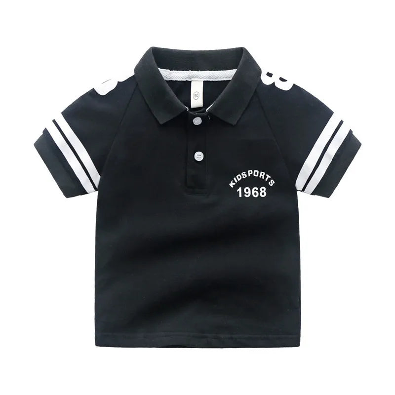 Summer Kids Polo Shirt Boys Short Sleeve Lapel Polos Clothes for Girls Cotton Print Breathable Kids Polo Shirt Children Tops