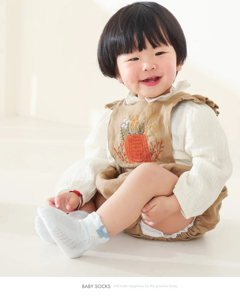 4Pairs/Lot Summer Baby Mesh Thin Socks Cartoon Soft Cotton Newborn Sock Princess Infant Toddler Girls Cute Breathable Socks