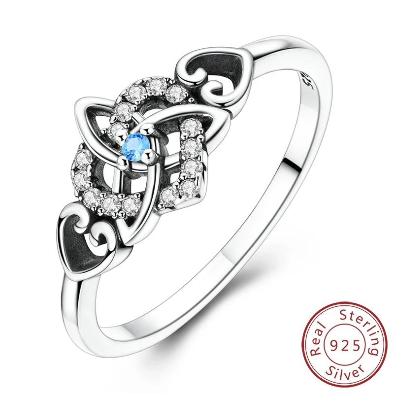 925 Sterling Silver Original Celtic Knots Charms Bead Earrings Ring Bracelet Necklace Series Jewelry Set For Women Men DIY Gift