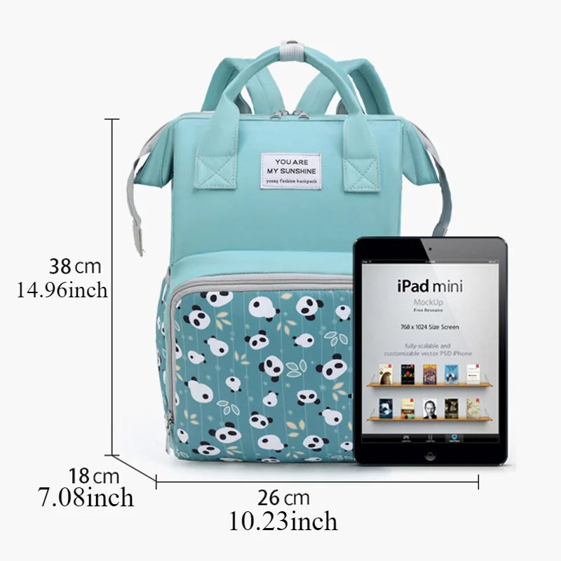 Mommy Bag Multifunctional Waterproof Insulated Backpack Large Capacity Maternity Travel Changing Bag Stroller Strap Schoolbag