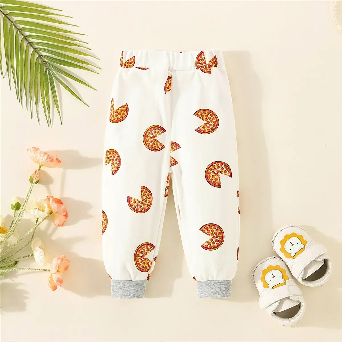 Spring And Summer 2023 Boys And Girls' New Pizza Graffiti Baby Sports Pants Are Suitable For Boys From 6 Months To 3 Years Old