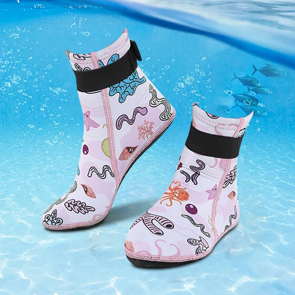 Kids Neoprene Water Socks Sand Socks Anti-slip Wetsuit Socks Adjustable Toddlers Diving Socks Keep Warm for Water Sports