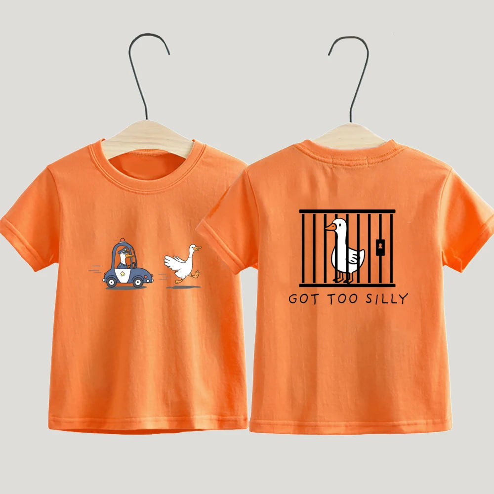 Got Too Silly Toddler Shirt Funny Silly Goose Boys Girls Short Sleeve Tee Funny Farm Animal Kids Shirt Baby Funny Shirts