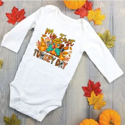 My First Thanksgiving Baby Boys Girls Romper Infant Cute Baby Clothes Toddler Thanksgiving Gift Rompers Fall Baby Jumpsuit
