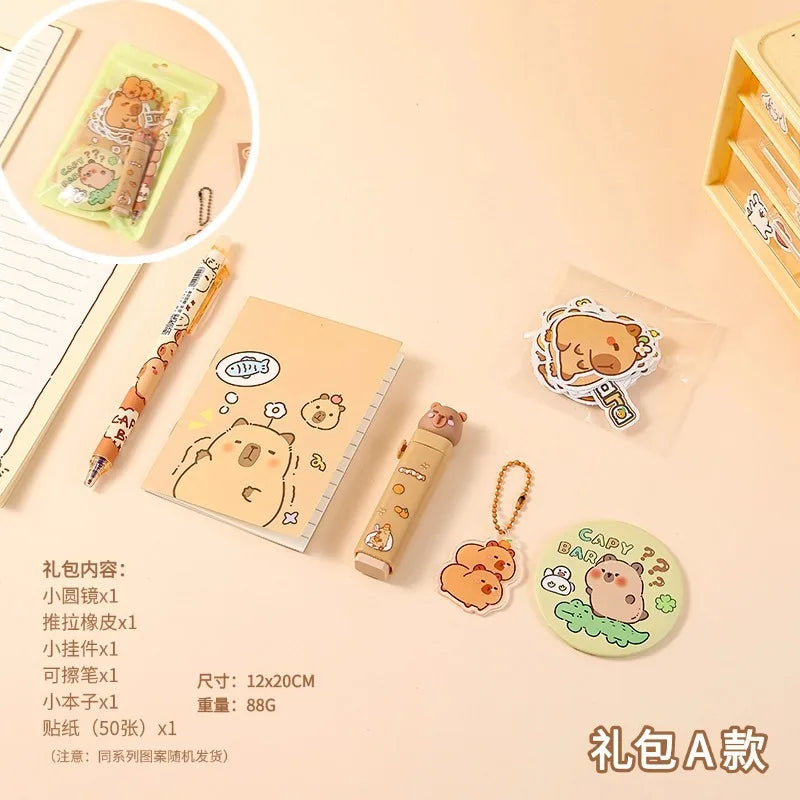 1 Set Wholesale Capybara Stationery Set Primary School Season Gift Learning Stationery Gift Pack Reward Class Prizes