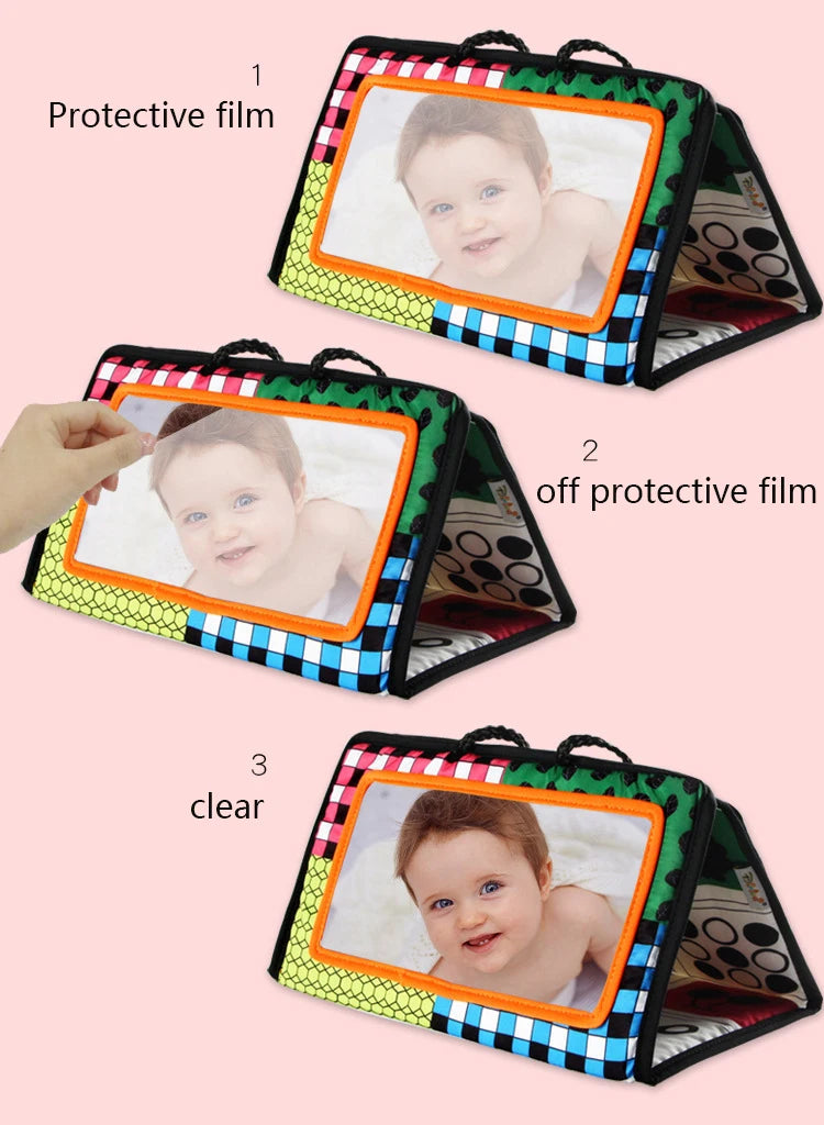 Baby Mirror Tummy Time Toys Black And White For Babies Montessori Development Crawl Toys Contrast Newborn Baby Activity Mirror