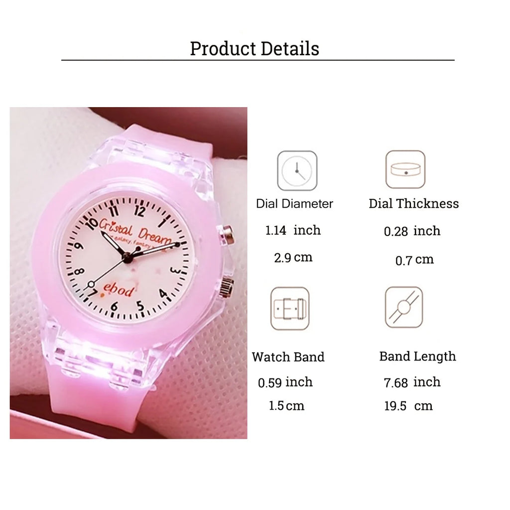 New Silicone Strap Luminous Watch Fashion Brilliant Quartz Watch for Christmas and Halloween Gifts