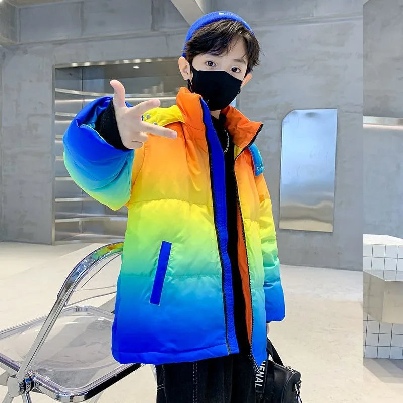Boys Winter Stylish Cotton-Padded Down Coat 2025 New Big & Medium Size