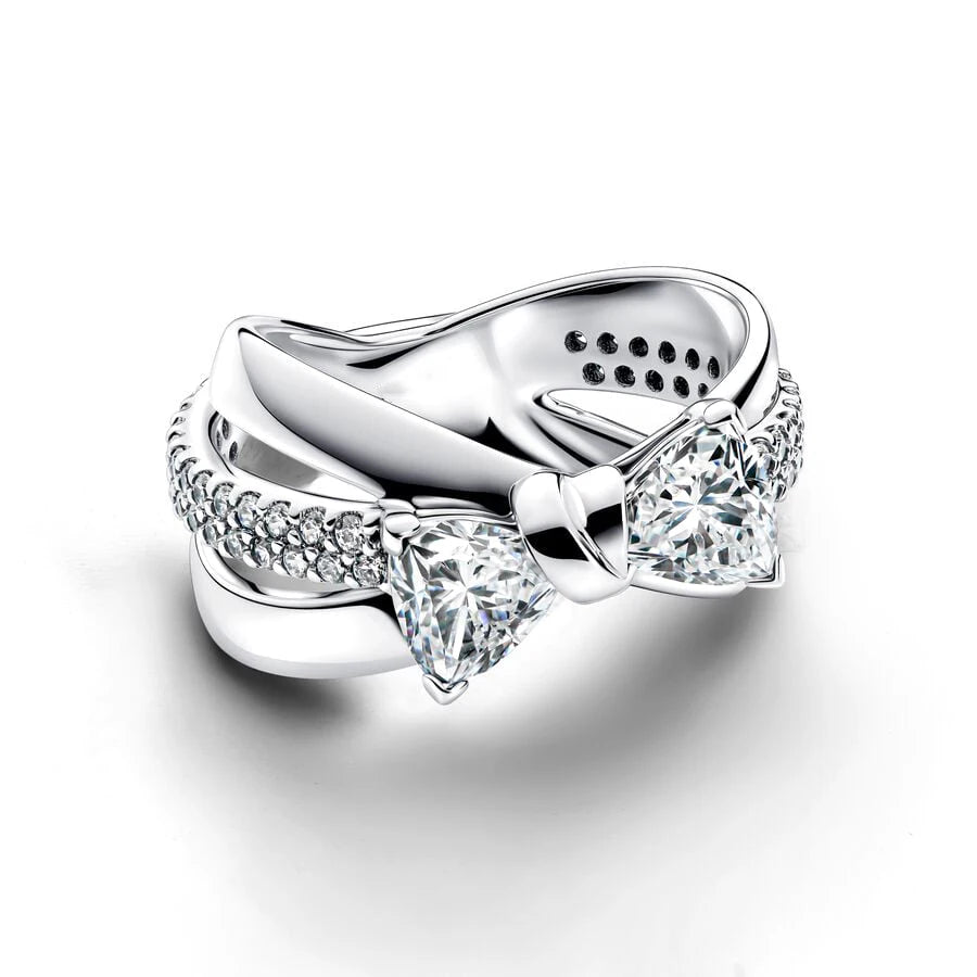 2025 New Disney Stranger Things Christmas Series Ring，Sparkling Bow Ring，Fits The Original DIY Holiday Gifts for Women