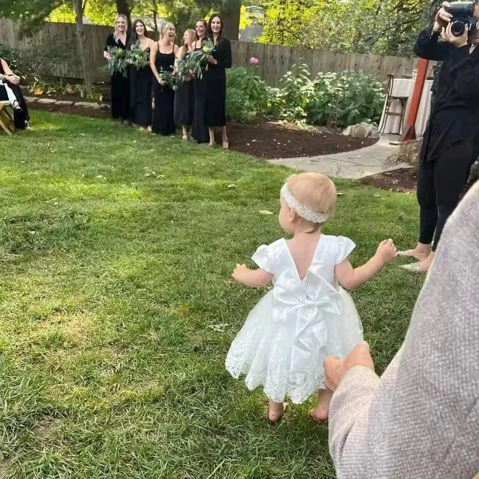 Toddler Girl Princess Dress Elegant Party Dresses For Girls Baby Lace Wedding Dress Baptismal Costume Backless Children Dresses