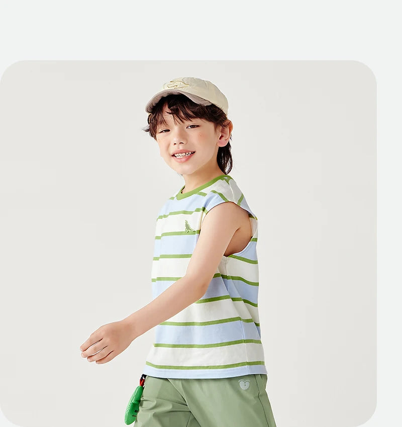 Mini Bala Boys Quick-Dry Cotton Tank Top Breathable Soft and Skin-Friendly 2025 New Summer Underwear for Kids