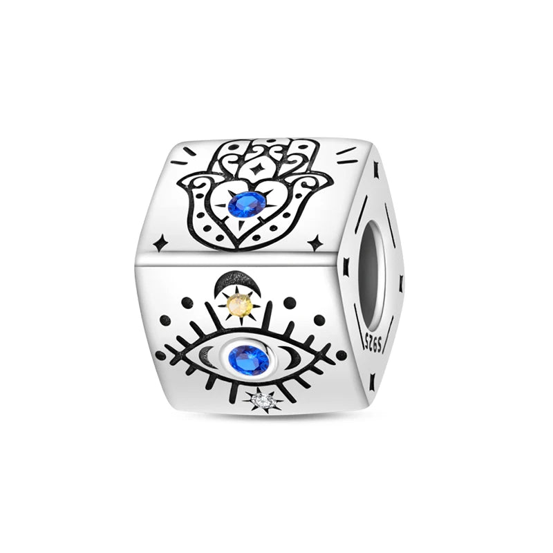 Hot Sales 925 Sterling Silver Charms Beads Devil's Eye Fatima's Hand Cross Beads Fit Original Bracelet Women DIY Jewelry Gifts