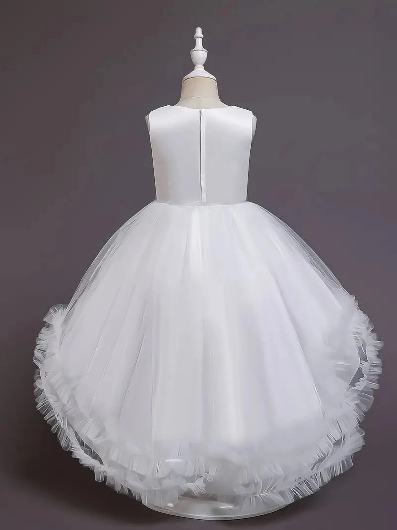 Girls Princess Dress Sleeveless Sequin Mesh Tutu Dress Performance Dress Wedding Flower Girls Dress For Evening Birthday #2038