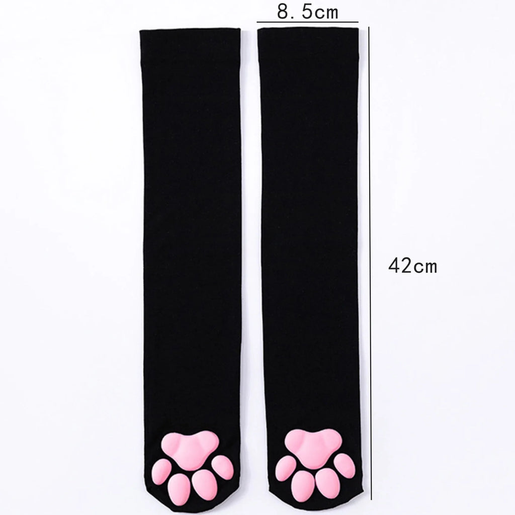 New Cat Paw Socks For Women Girls Kawaii 3D Cat Claw Toe Stocking Cute Gift Lolita Paw Pads Cosplay Cat Paw Pad Thigh High Socks