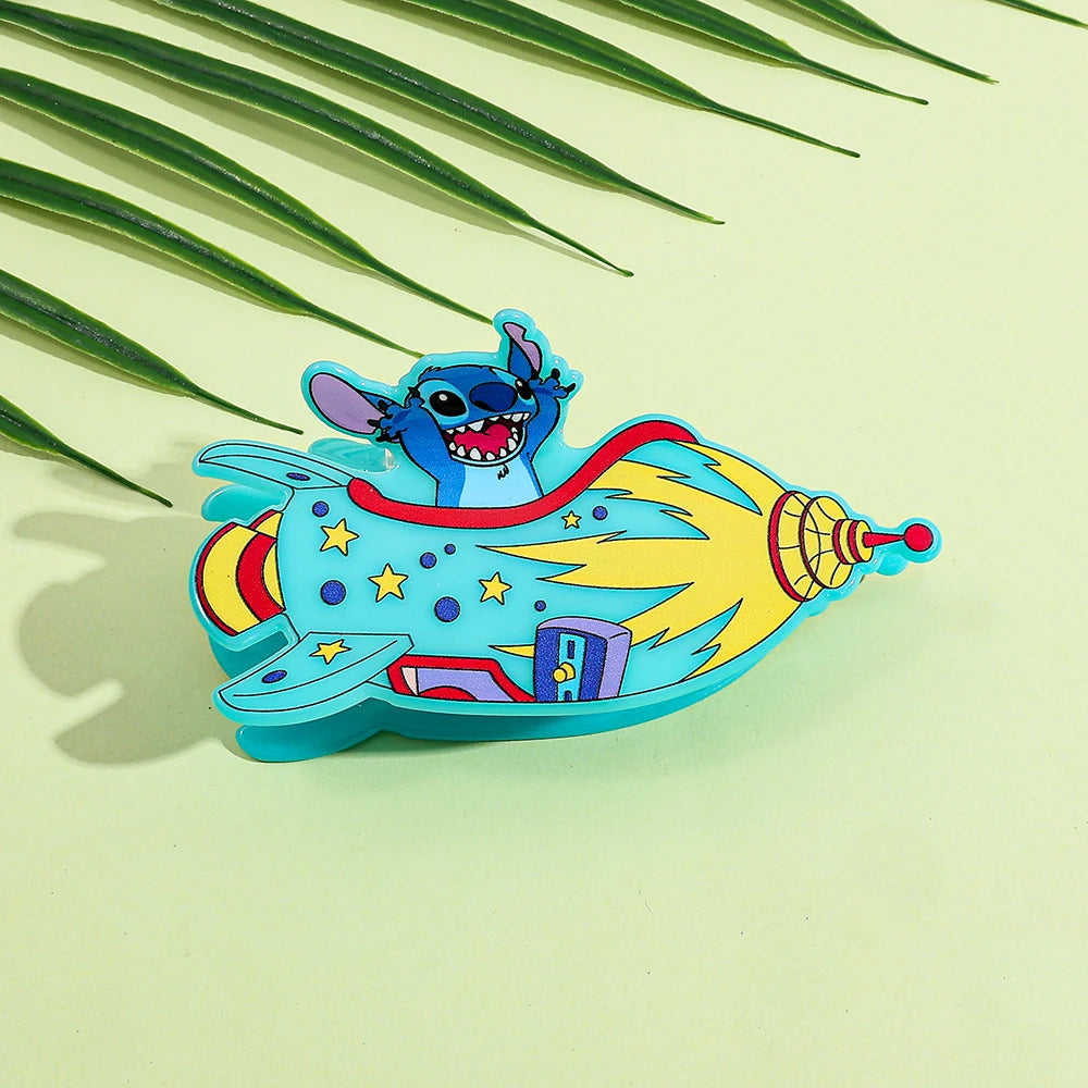 1PC/6PCS Disney Stitch Shaped Hair Claw Classic Disney Character Fashionable Cute Hair Accessory