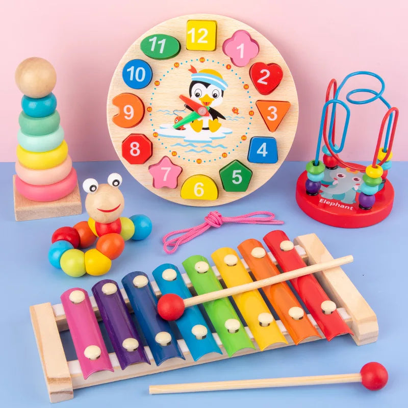 Baby Educational Toys Montessori Wooden Toys Early Learning Baby Birthday Christmas New Year Gift Toys for Children GYH