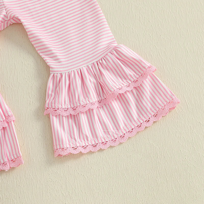 Cute Baby Girl Floral Print Romper with Bow Headband and Ruffle Bottoms 3 Piece Outfit Set for Summer Beach Party