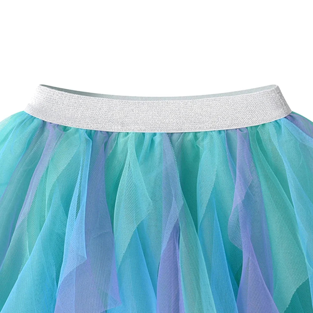 VIKITA Girls Tutu Skirts Kids Princess Birthday Party Ballet Dancing Pettiskirts Children Gradient Ball Gown Kids Blue Skirts