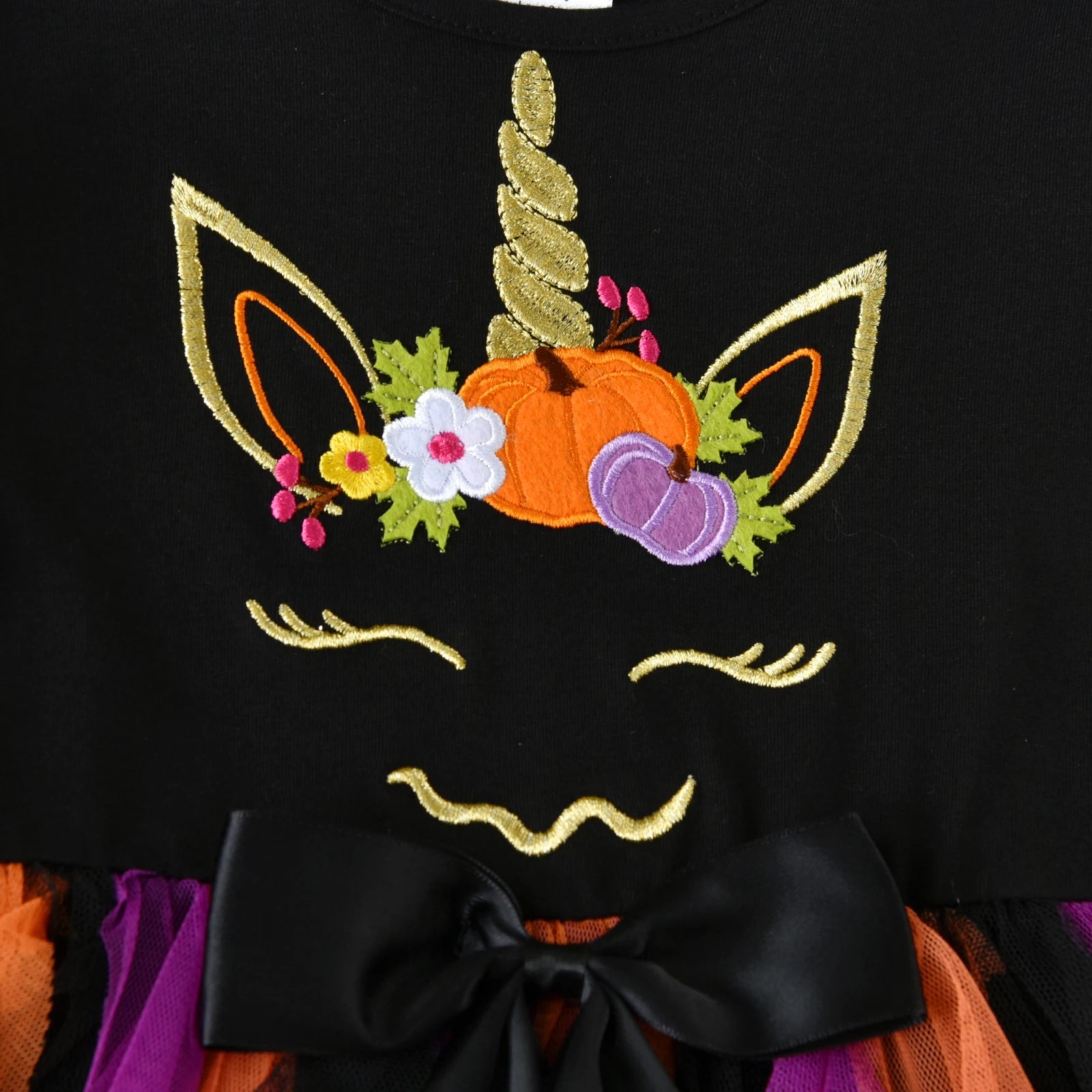 VIKITA Dress for Kids Girl Pumpkin Witches Bats Layered Mesh Tulle Princess Dress Children Cosplay Festival Halloween Costumes