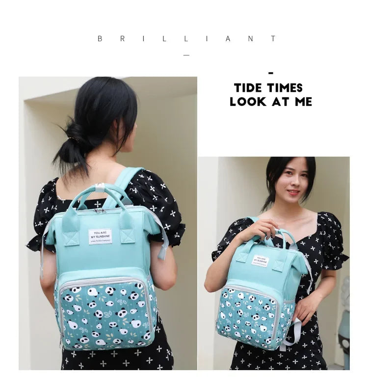 Mommy Bag Multifunctional Waterproof Insulated Backpack Large Capacity Maternity Travel Changing Bag Stroller Strap Schoolbag