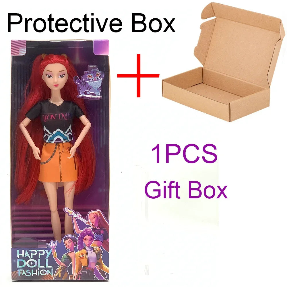 Hot Sale Kpop Demon Hunters Doll Toys Rumi Mira Zoey Action Figure Toy Beautiful Princess Plastic DIY Toy Girls Christmas Gift