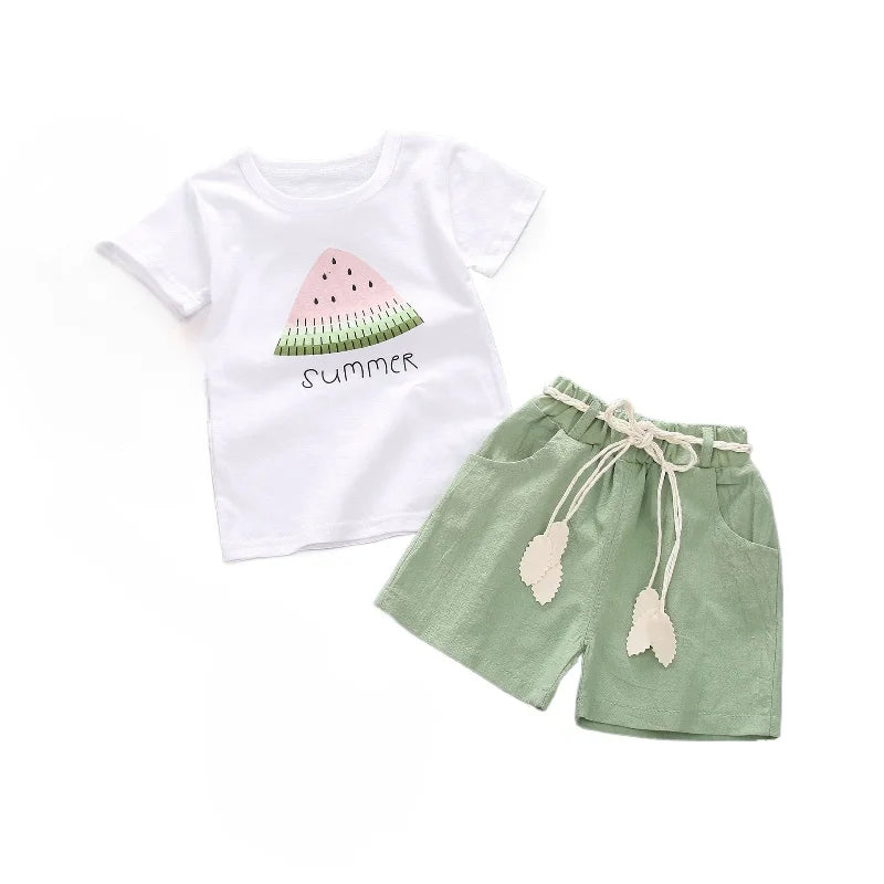 New Summer Baby Girls Clothes Suit Children Boys Casual T-Shirt Shorts 2Pcs/Sets Infant Outfits Toddler Costume Kids Tracksuits
