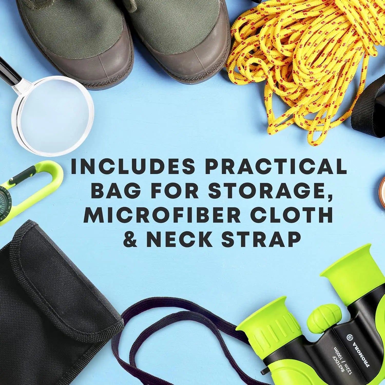 8X Binoculars for Kids Magnifying Glass & Compass Set Telescope Toy for Baby Boys & Girls Kids Binoculars Gifts for Boys Girls